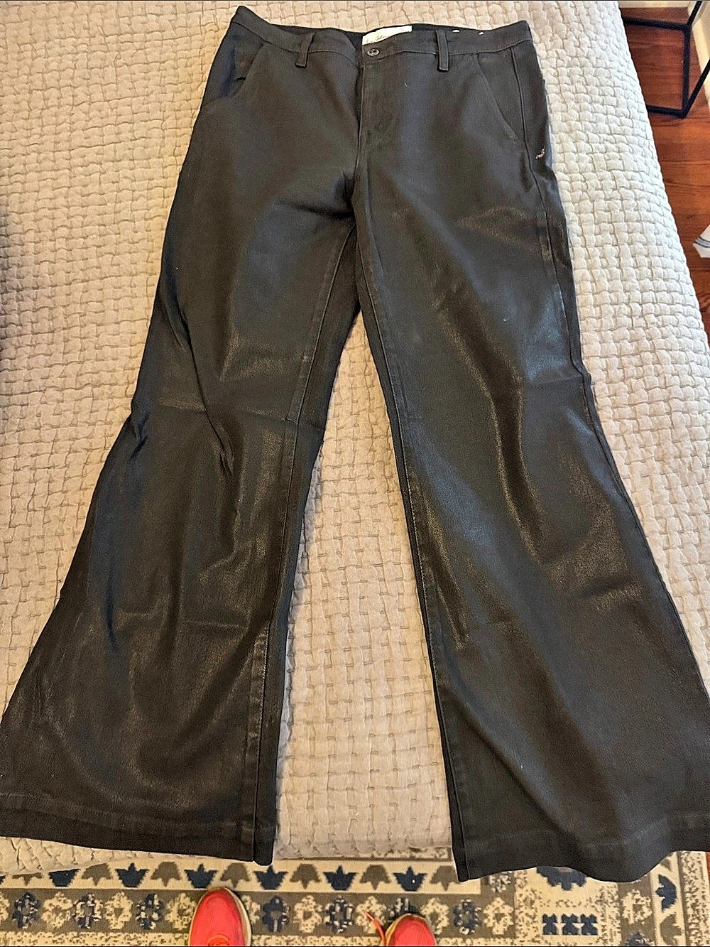 Sam Edelman BAY flare trouser jean Faux Leather Flare Jeans Waist 31